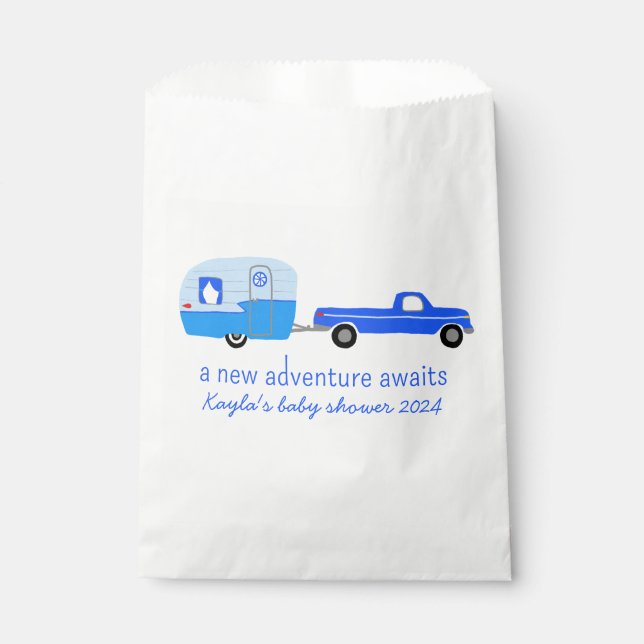 Bolsa De Papel Adventure Awath Cute Truck & Trailer BABY SHOWER (Anverso)