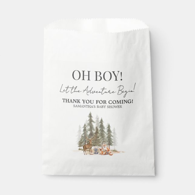 Bolsa De Papel Adventure Begin Baby Shower (Anverso)