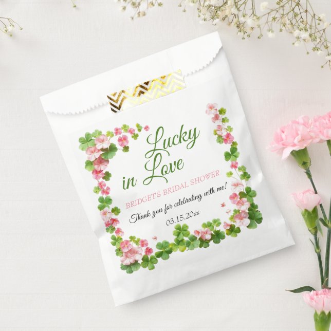 Bolsa De Papel Afortunada en Love St. Patrick's Day Bridal Shower (Sellado)
