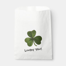 Bolsa De Papel Afortunadamente, verde Shamrock con texto Personal