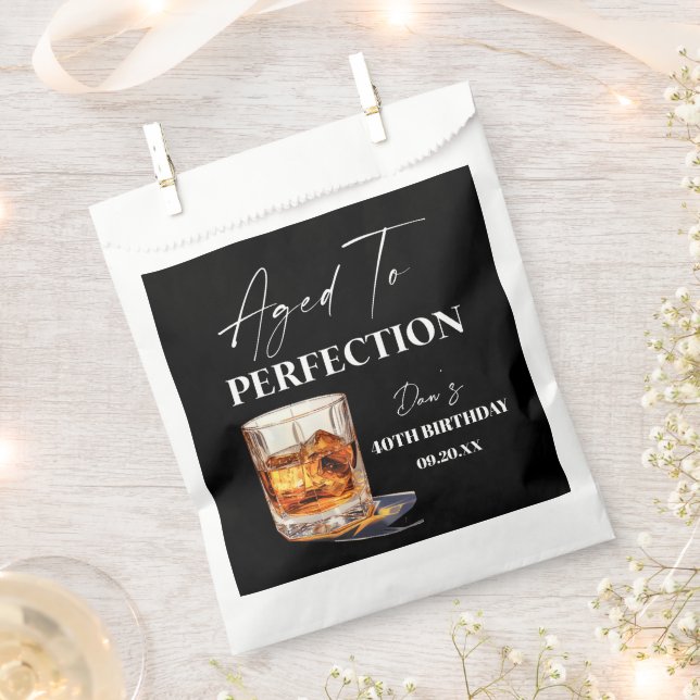 Bolsa De Papel Aged To Perfection Whisky Glass Birthday Party (Cortado)