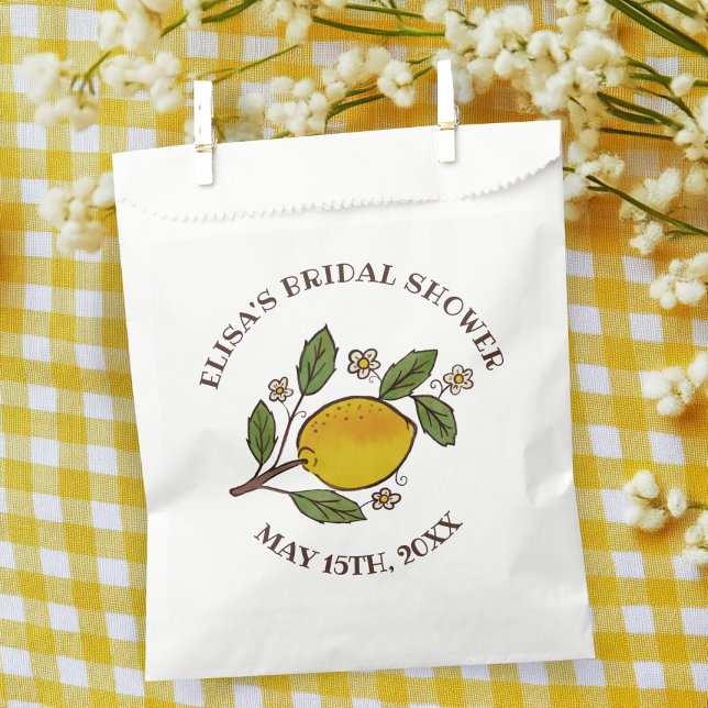 Bolsa De Papel Agradable PERSONALIZADO Rústico de la DUCHA BRIDAL (Lovely Lemons BRIDAL SHOWER Rustic CUSTOM Favor Bag
)