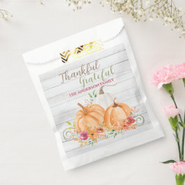 Bolsa De Papel Agradecimiento | Acuarela de calabaza otoñal