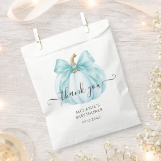 Bolsa De Papel Agradecimiento de Baby Shower Coquette Blue Little
