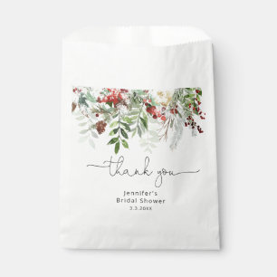 Bolsa De Papel Agradecimiento de baby shower de hoja perenne eleg