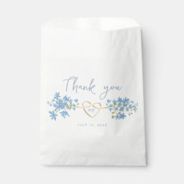 Bolsa De Papel Agradecimiento de boda azul polvoriento