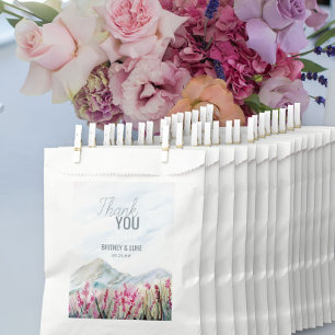 Bolsa De Papel Agradecimiento de boda de acuarela de prado de mon