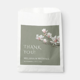 Bolsa De Papel Agradecimiento de boda de magnolia de arte fino