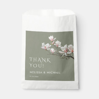 Bolsa De Papel Agradecimiento de boda de magnolia de arte fino
