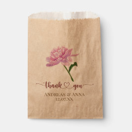Bolsa De Papel Agradecimiento de boda floral rosa