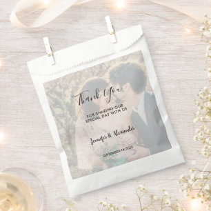 Bolsa De Papel Agradecimiento de boda foto elegante rústico