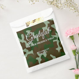 Bolsa De Papel Agradecimiento de camuflaje verde y marrón oscuro