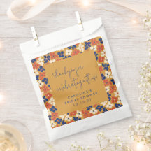 Agradecimiento de Ducha de Novia Floral Azul Mosta