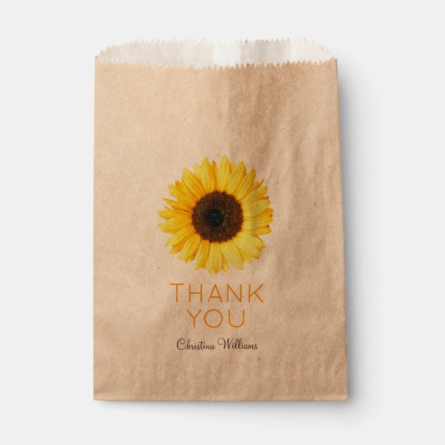 Bolsa De Papel Agradecimiento de girasol ruso (Anverso)