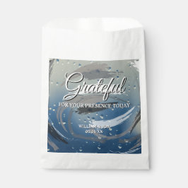 Bolsa De Papel Agradecimiento de pincel negro, blanco y gris