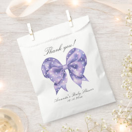Bolsa De Papel Agradecimiento para baby shower de lunares con laz