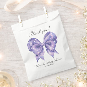 Bolsa De Papel Agradecimiento para baby shower de lunares con laz