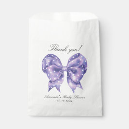 Bolsa De Papel Agradecimiento para baby shower de lunares con laz
