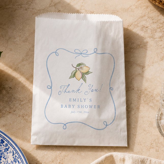 Bolsa De Papel Agradecimiento para Baby Shower Lemon Squeeze (Subido por el creador)