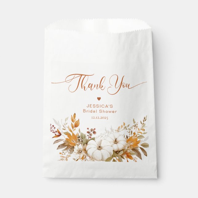 Bolsa De Papel Agradecimiento para ducha de novia de enamorarse (Anverso)