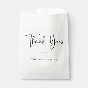 Bolsa De Papel Agradecimiento Personalizado Boda Letra Moderna Ch