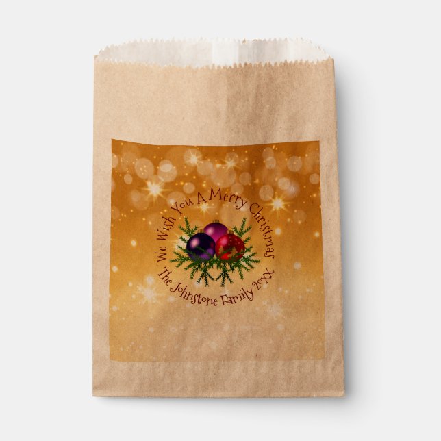 Bolsa De Papel Agregar Navidades de coincidencia de nombres en bo (Anverso)