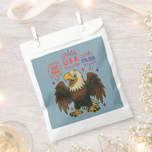 Bolsa De Papel Águila calva con fuegos artificiales - Estados Uni