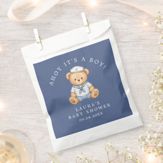 Bolsa De Papel Ahoy es un niño Oso Teddy Marinero Baby Shower Azu