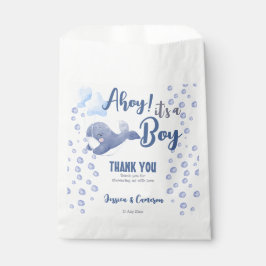 Bolsa De Papel Ahoy es un niño personalizado de ballena azul duch