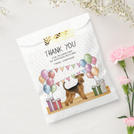 Bolsa De Papel Airedale Terrier Colores Pastel Cumpleaños Gracias