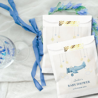 Bolsa De Papel Airplane Baby Shower Whimsical Boy Baby Welcome 