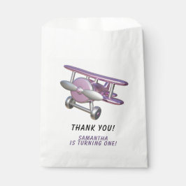 Bolsa De Papel Airplane First Birthday Thank you