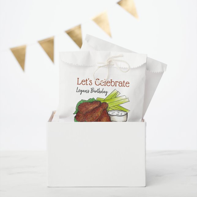 Bolsa De Papel Alas calientes de pollo Celebremos la fiesta de cu (Fiesta)