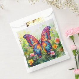 Bolsa De Papel Alas Naranjas azules de mariposa