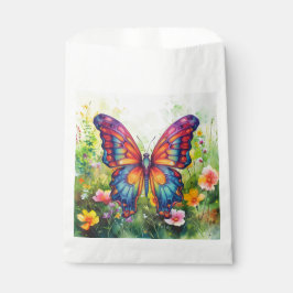 Bolsa De Papel Alas Naranjas azules de mariposa