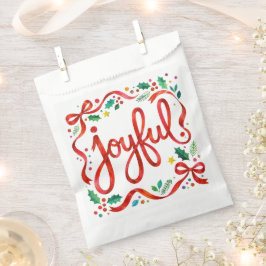 Bolsa De Papel Alegre Caligrafía de Cinta Roja de Navidad Colorid