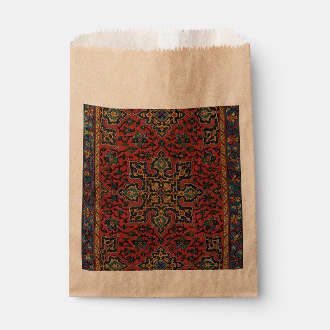 Bolsa De Papel Alfombra Persa Clásica Roja Azul (Anverso)