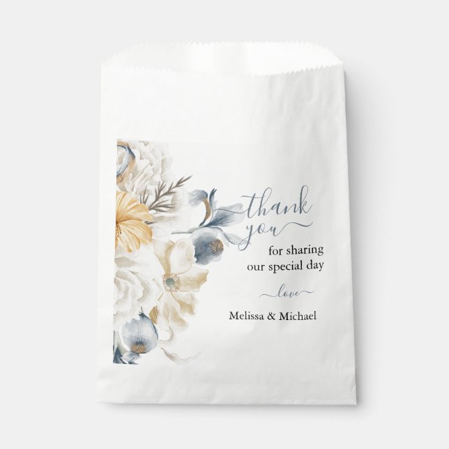 Bolsa De Papel ALGO AZUL - Boda FLORAL (Anverso)