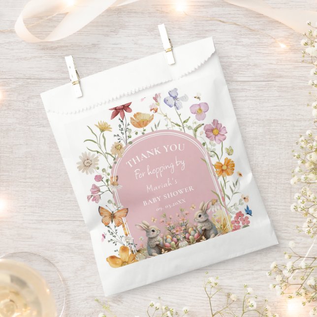 Bolsa De Papel Algunos Bunny Easter Wildflower Baby Shower Gracia (Cortado)