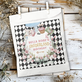 Bolsa De Papel Alice in Wonderland Flower Frame  1st birthday