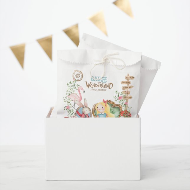 Bolsa De Papel Alicia aventuras en Woderland Birthday Tea Fiesta (Fiesta)