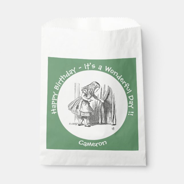 Bolsa De Papel Alicia en el cumpleaños de la tierra de las maravi (Anverso)