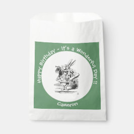 Bolsa De Papel Alicia en el cumpleaños del Herald Rabbit White de