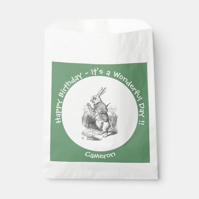 Bolsa De Papel Alicia en la fiesta de cumpleaños del Conejo Blanc (Anverso)