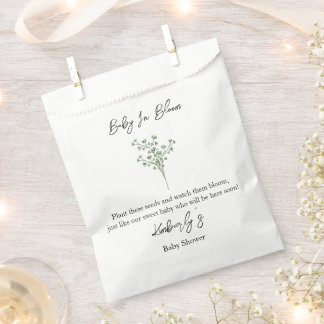 Bolsa De Papel Aliento de Bebé | Bebé en Flor  Semillas Shower de
