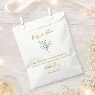 Bolsa De Papel Aliento de Bebé | Bebé en Flor Semillas Shower de 