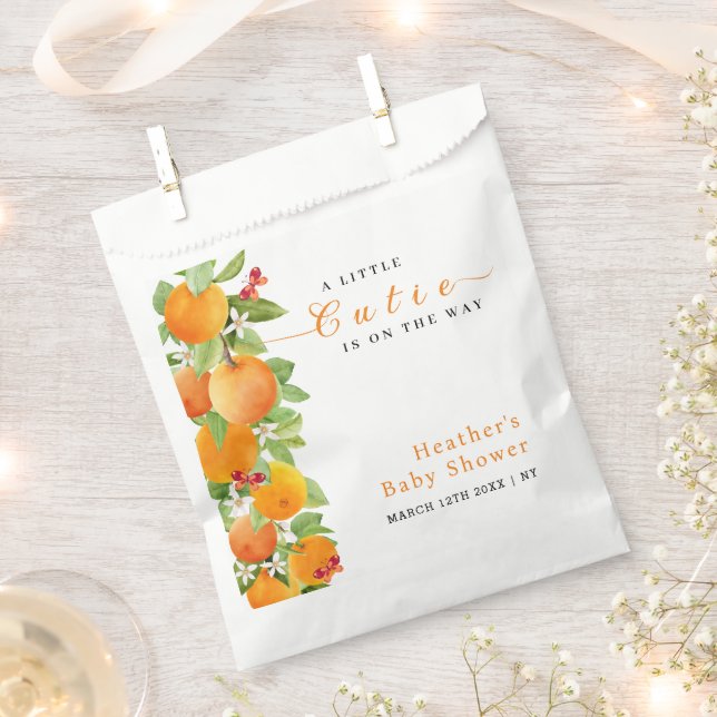 Bolsa De Papel Alittle Cutie Citrus Naranja Clementine Baby Showe (Cortado)