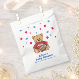 Bolsa De Papel All Star Teddy Bear Football Sport Baby Shower