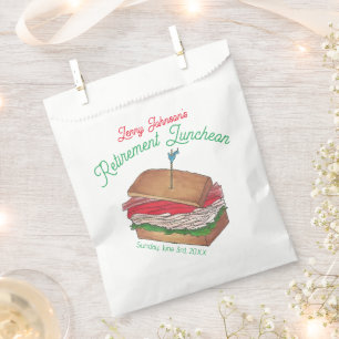 Bolsa De Papel Almuerzo de Jubilación Comida Sándwich Club de Pav