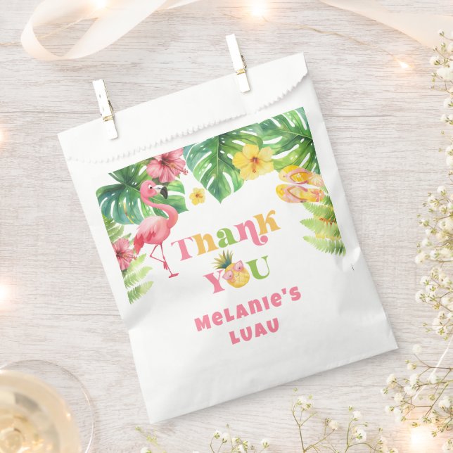 Bolsa De Papel Aloha chica verano Tropical cumpleaños Luau Gracia (Cortado)